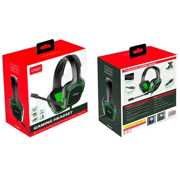 Игровые наушники IPega Gaming PG-R006G с микрофоном проводные Black-green (PG-R006G ) - изображение 8