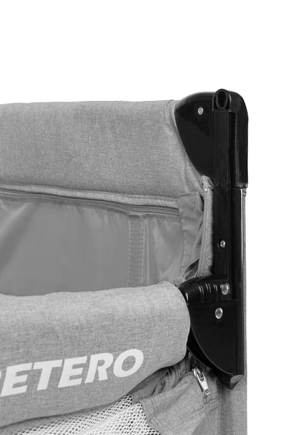 Манеж-кроватка 2 в 1 Caretero Esti Grey с колесами и матрасом + сумка для переноски - изображение 10