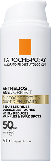 Антивіковий сонцезахисний засіб для чутливої шкіри обличчя La Roche-Posay Anthelios Age Correct проти зморшок і пігментації SPF50 50 мл (3337875761031) - зображення 2