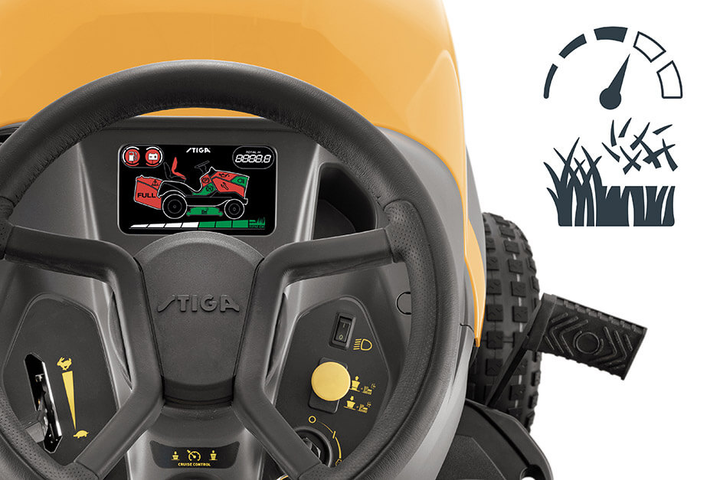Трактор садовый бензиновый STIGA Honda GXV630, 13.4 кВт, шир кош 122 см, выс кош 30-90 мм,трав 320 л - изображение 14