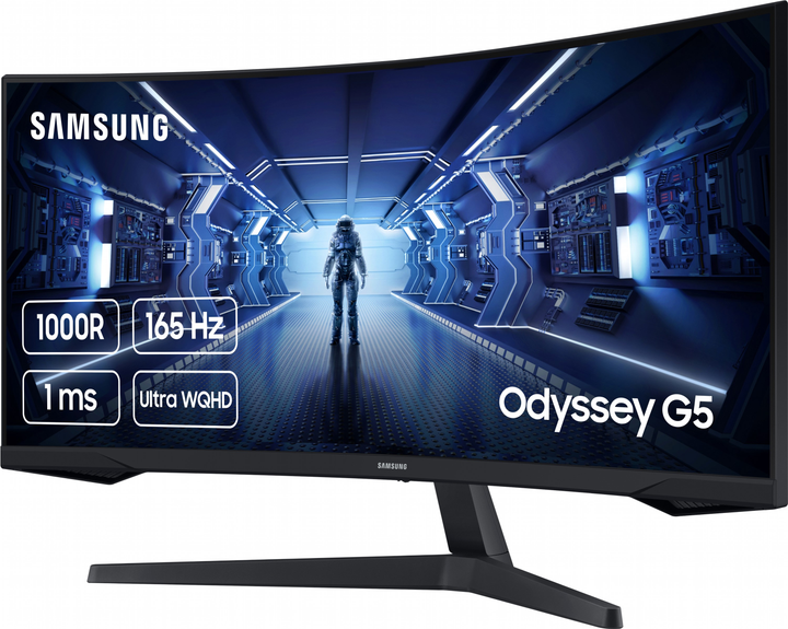 Монітор 34" Samsung Odyssey G5 C34G55T (LC34G55TWWIXCI) WQHD / VA 1000R Curved / 165Hz / 1ms / 8-Bit / DisplayHDR 10 / G-Sync Compatible / FreeSync Premium / Black eQualizer / Picture-by-Picture - зображення 3