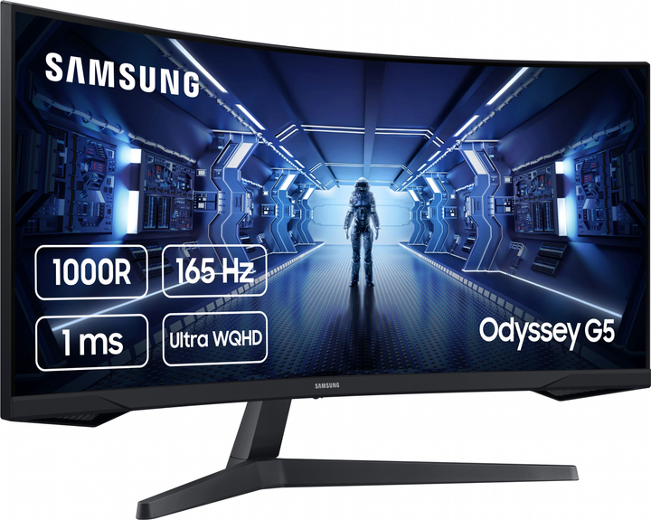 Монитор 34" Samsung Odyssey G5 C34G55T (LC34G55TWWIXCI) WQHD / VA 1000R Curved / 165Hz / 1ms / 8-Bit / DisplayHDR 10 / G-Sync Compatible / FreeSync Premium / Black eQualizer / Picture-by-Picture - изображение 2