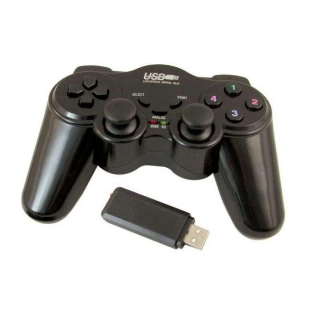 Беспроводной bluetooth джойстик для ПК PC GamePad DualShock вибро EW-800 Черный - зображення 5