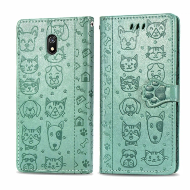 Чохол Embossed Cat and Dog для Xiaomi Redmi 8A книжка шкіра PU Mint - зображення 2