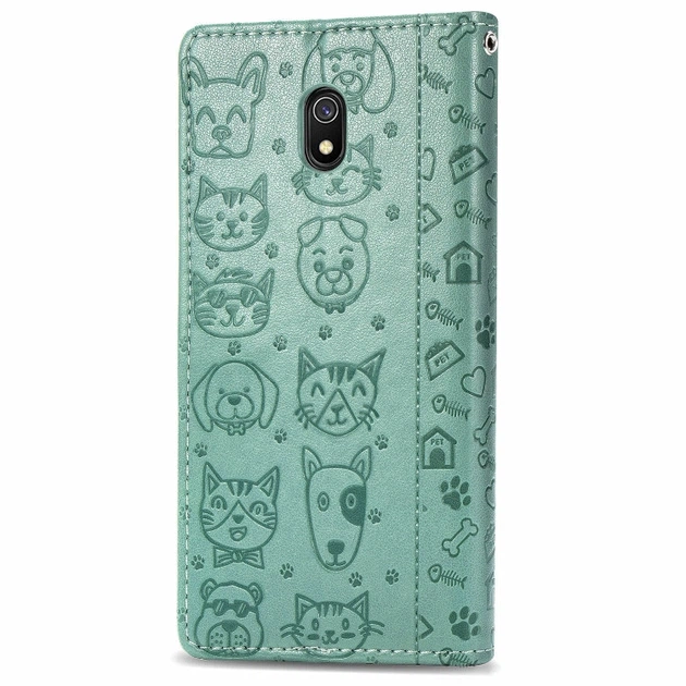 Чохол Embossed Cat and Dog для Xiaomi Redmi 8A книжка шкіра PU Mint - зображення 4