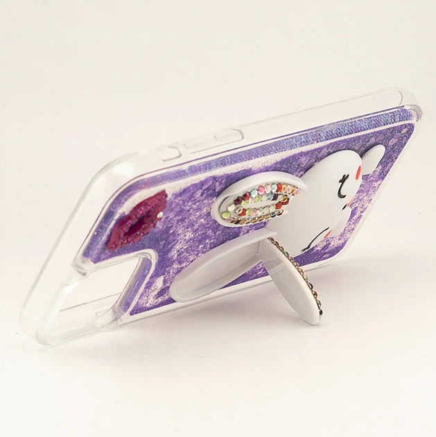 Чехол Glitter для Iphone 11 Pro Max бампер жидкий блеск Заяц Фиолетовый - Фото 3 Чехол Glitter для Iphone 11 Pro Max бампер жидкий блеск Заяц Фиолетовый - изображение 3