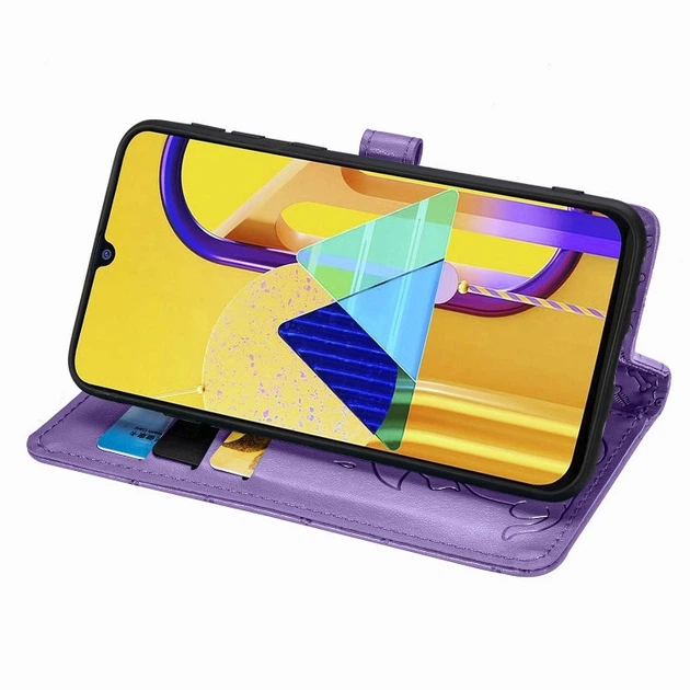 Чехол Embossed Cat and Dog для Samsung Galaxy M21 / M215 книжка кожа PU Purple - изображение 3