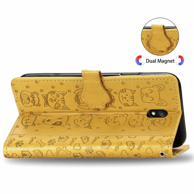 Чохол Embossed Cat and Dog для Xiaomi Redmi 8A книжка шкіра PU Yellow - зображення 5