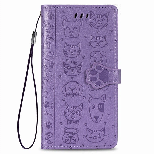 Чехол Embossed Cat and Dog для Xiaomi Redmi 8A книжка кожа PU Purple - изображение 3