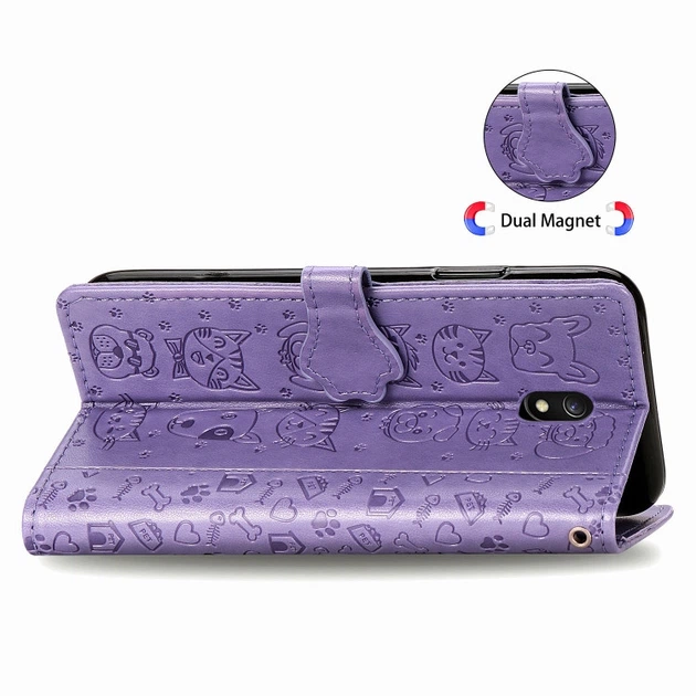 Чехол Embossed Cat and Dog для Xiaomi Redmi 8A книжка кожа PU Purple - изображение 5