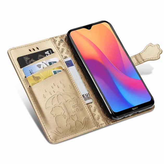 Чехол Embossed Cat and Dog для Xiaomi Redmi 8A книжка кожа PU Gold - изображение 5