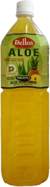 Упаковка безалкогольного негазированного напитка Dellos Aloe Vera Drink Pineapple 1.5 л х 12 бутылок (8809550701960) - Фото 1 Упаковка безалкогольного негазированного напитка Dellos Aloe Vera Drink Pineapple 1.5 л х 12 бутылок (8809550701960) - изображение 1