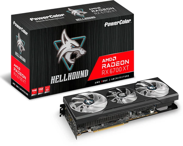 グラフィックボード・グラボ・ビデオカード PowerColor Radeon RX 6700 XT Hellhound!! Видеокарта PowerColor PCI-Ex Radeon RX 6700 XT Hellhound 12GB