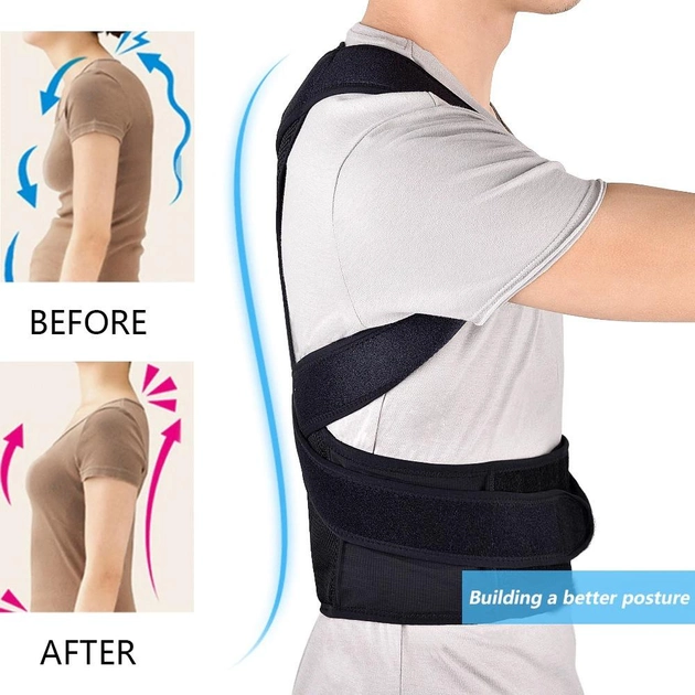 Безразмерный корректор осанки корсет для спины (ортопедический корректирующий жилет) Back support belt XXXL - изображение 2