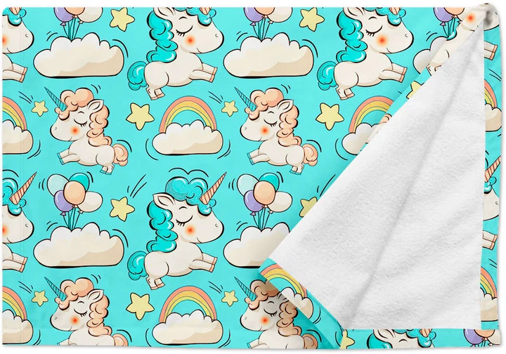 Непромокаемая пеленка Cosas Бязь 70х120 см Diaper_UnicornMint Зеленая (4822052024409) - изображение 2
