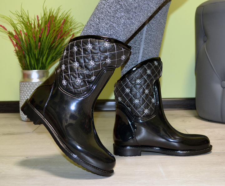 Сапоги резиновые W-shoes 120b женские силиконовые черные на флисе 40р ...