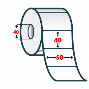 Термоетикетка PRINTSCAN 58/40мм термотоп 1000 етикеток прямокутна 1 рулон біла (10184) - зображення 2