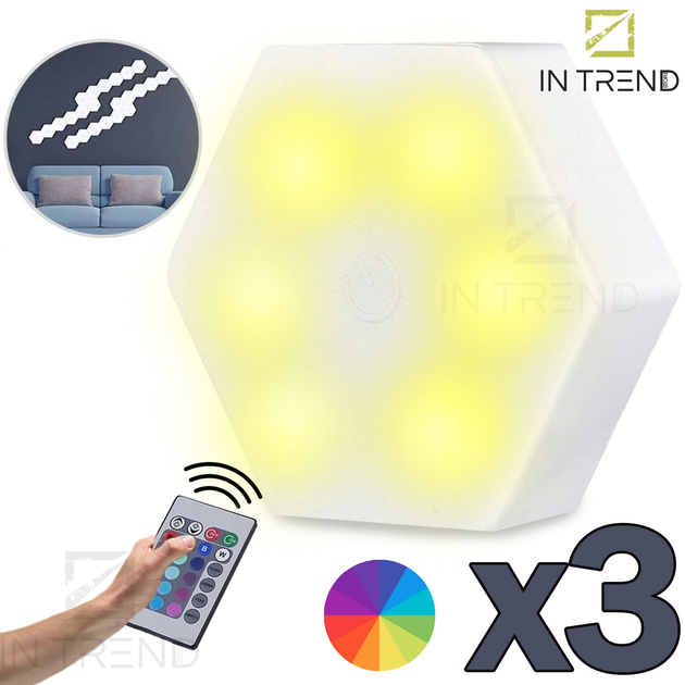 Настенная лампа Led Lighted Белая модульная светодиодная с пультом ...