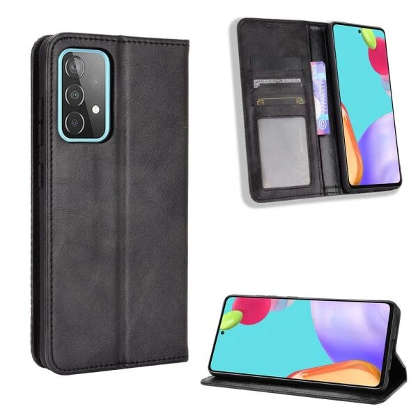 Чехол-книжка Deexe Retro Style для Samsung Galaxy A52 (A525) / A52s (A528) - Black - изображение 2