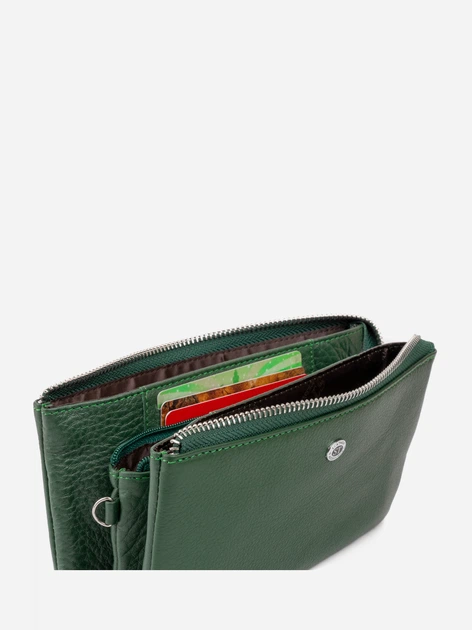 Кошелек-клатч женский кожаный ST Leather Accessories 19253 Зеленый - изображение 4