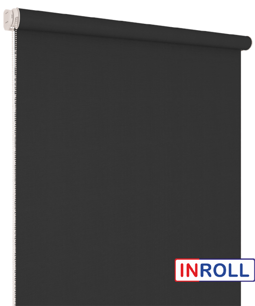 Ролета тканинна INROLL Есо-Mini 82,5х185 см BO Berlin Чорний 305 Silver - зображення 3