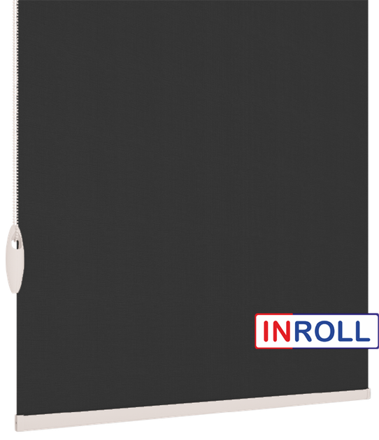 Ролета тканинна INROLL Есо-Mini 82,5х185 см BO Berlin Чорний 305 Silver - зображення 4