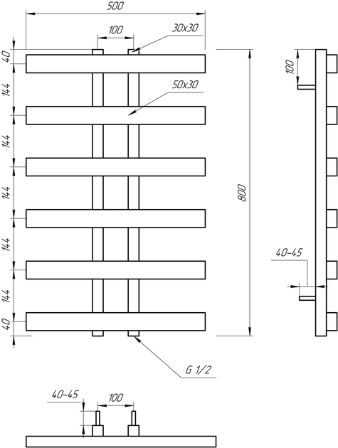 Сушка для рушників Symmetry Водяний 1200x50 - зображення 2