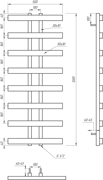 Сушка для рушників Symmetry Водяний 1200x50 - зображення 4