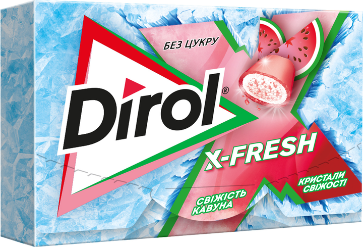 Упаковка жувальної гумки Dirol X-Fresh Свіжість кавуна 18 г х 16 шт ...