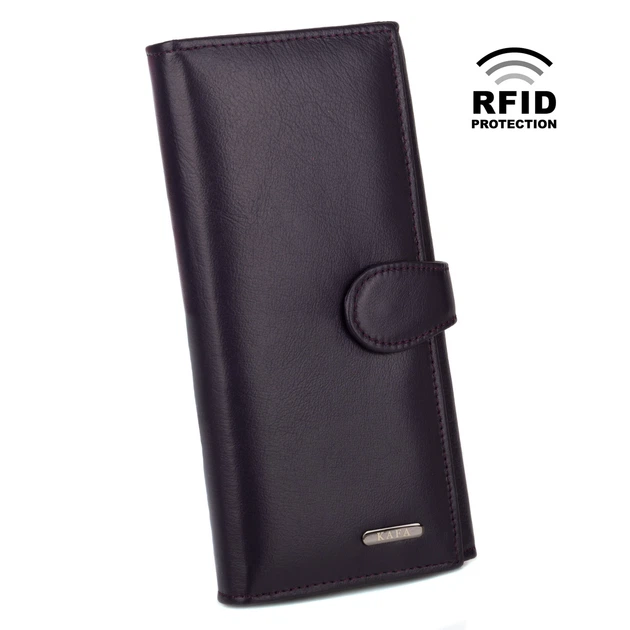 Кошелек женский кожаный Kafa RFID AE031 фиолетовый - изображение 5
