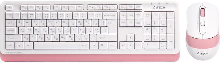Комплект беспроводной A4Tech FG1010 Pink/White (4711421947503) - изображение 1