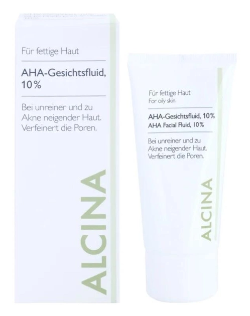 Alcina For Oily Skin флюїд для шкіри з вмістом AHA-кислот 10%, 50 мл 