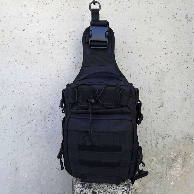Велика тактична сумка-рюкзак месенджер барсетка Чорна - зображення 2