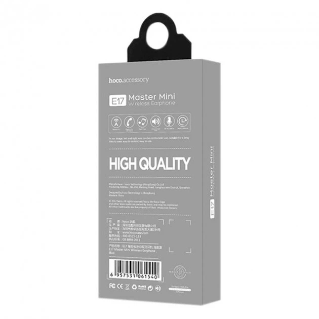 Bluetooth-гарнітура Hoco E17 Master mini Metal Grey - Фото 5 Bluetooth-гарнітура Hoco E17 Master mini Metal Grey - зображення 5