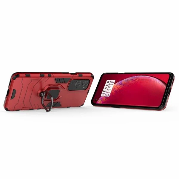 Чехол с подставкой Deexe Hybrid Case для OnePlus 9 Pro - Red - изображение 4