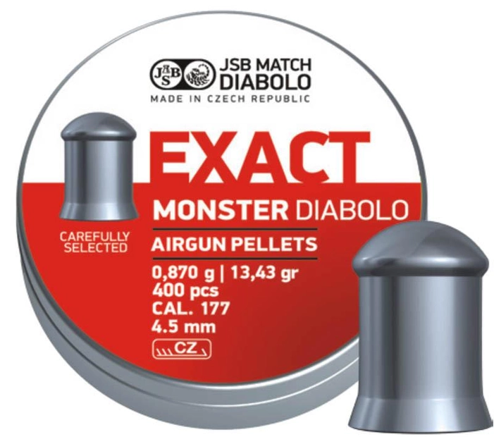Пули пневматические JSB Diabolo Exact Monster 0.87 гр 400 шт - изображение 1