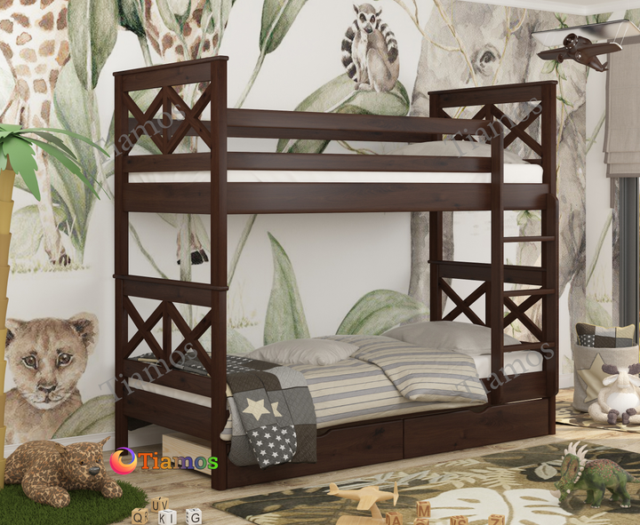 Кровать Двухъярусная с Ящиками 80х190 Маугли Wellmebely Трансформер ...