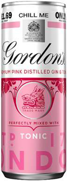 Напиток алкогольный Gordon's Pink Gin-Tonic 0.25 л 5% (5000289930574) - изображение 1