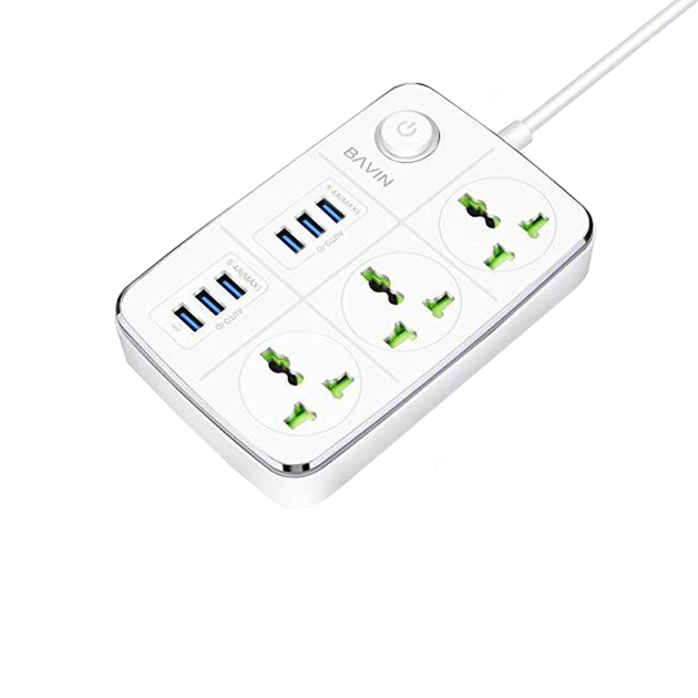 Сетевой фильтр BAVIN PC588 + USB зарядка сетевой удлинитель 1.5 м Белый (581983) - изображение 2