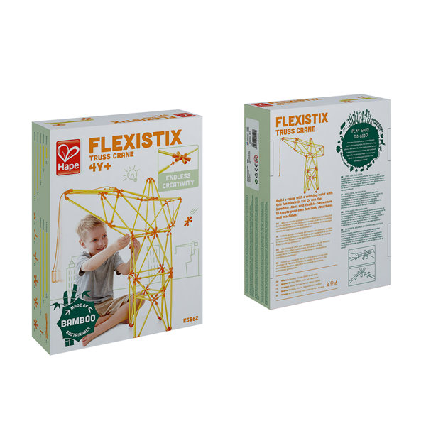 Контурный конструктор Hape Flexistix Кран 94 детали бамбуковый (E5562) - изображение 4
