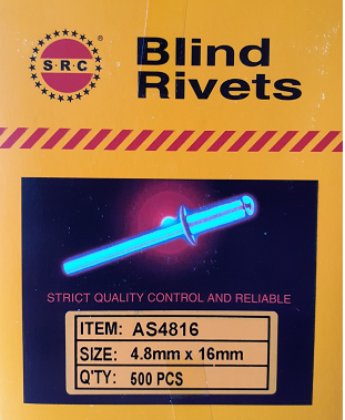 Заклепка витяжна алюмінієва SRC Ø 4.8 mm * 16 mm 500 шт/уп AS4816 - Фото 2 Заклепка витяжна алюмінієва SRC Ø 4.8 mm * 16 mm 500 шт/уп AS4816 - зображення 2