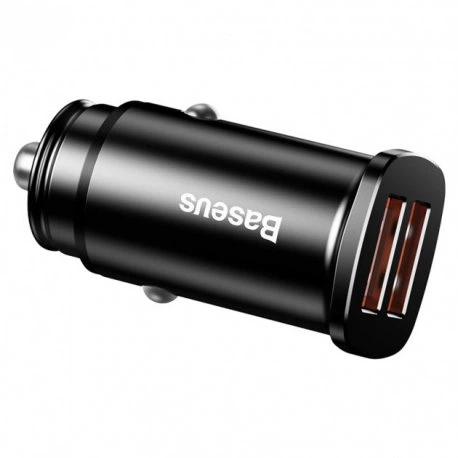 Автомобильное зарядное устройство Baseus Square metal A+A 30W Black (CCALL-DS01) - Фото 3 Автомобильное зарядное устройство Baseus Square metal A+A 30W Black (CCALL-DS01) - изображение 3