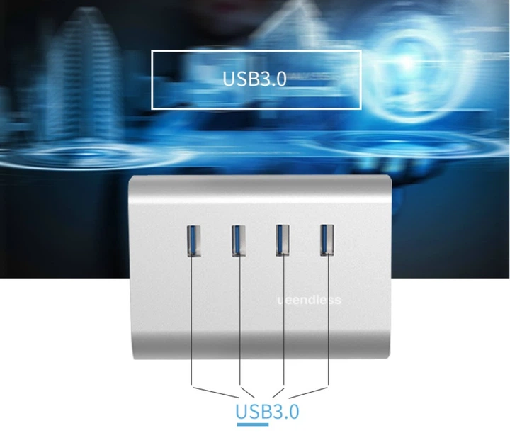 USB-хаб Blueendless H401U3 USB 3.0 4 порти hub концентратор - Фото 3 USB-хаб Blueendless H401U3 USB 3.0 4 порти hub концентратор - зображення 3