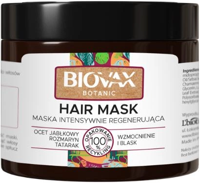 Маска для волосся L'biotica Biovax Botanic Регенерувальна з яблучного оцту 250 мл (5903246243321)