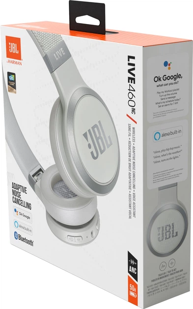 Навушники JBL LIVE 460 NC White (JBLLIVE460NCWHT) - зображення 3