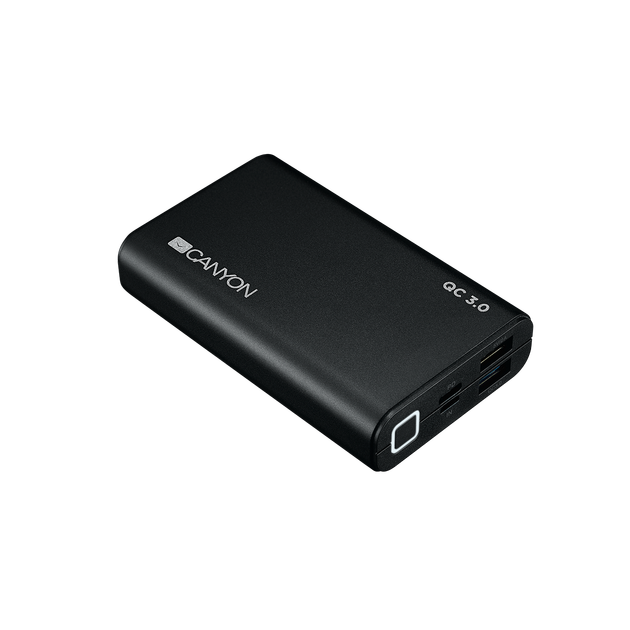 Універсальна мобільна батарея Canyon 10000mAh QC3.0 Black (CND-TPBQC10B) - зображення 2