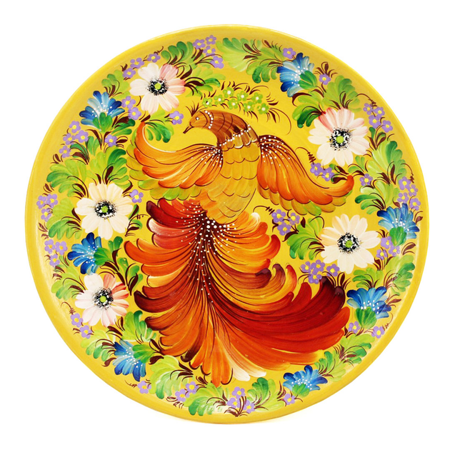 decorative plate, ceramics, hand-painted, Riga (Latvia), the 1st half of the 20th cent., Ø 36.5 cm