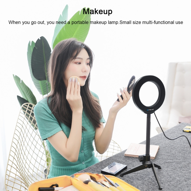Кільцева USB LED лампа Puluz PKT3084B 4.7" + настільний штатив - зображення 6