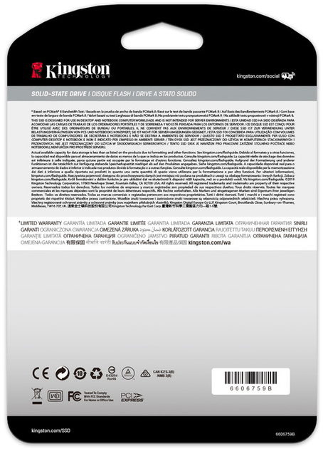 SSD диск Kingston KC2500 1TB NVMe M.2 2280 PCIe 3.0 x4 3D NAND TLC (SKC2500M8/1000G) - изображение 4
