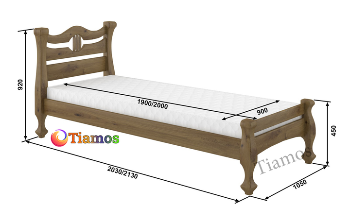 Кровать односпальная 90х200 сосна